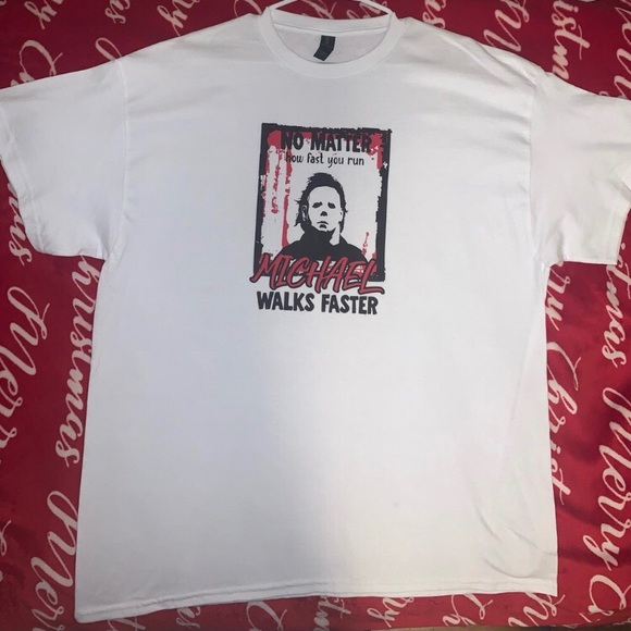 Custom Made Michael Myers White Tee - Picture 1 of 3